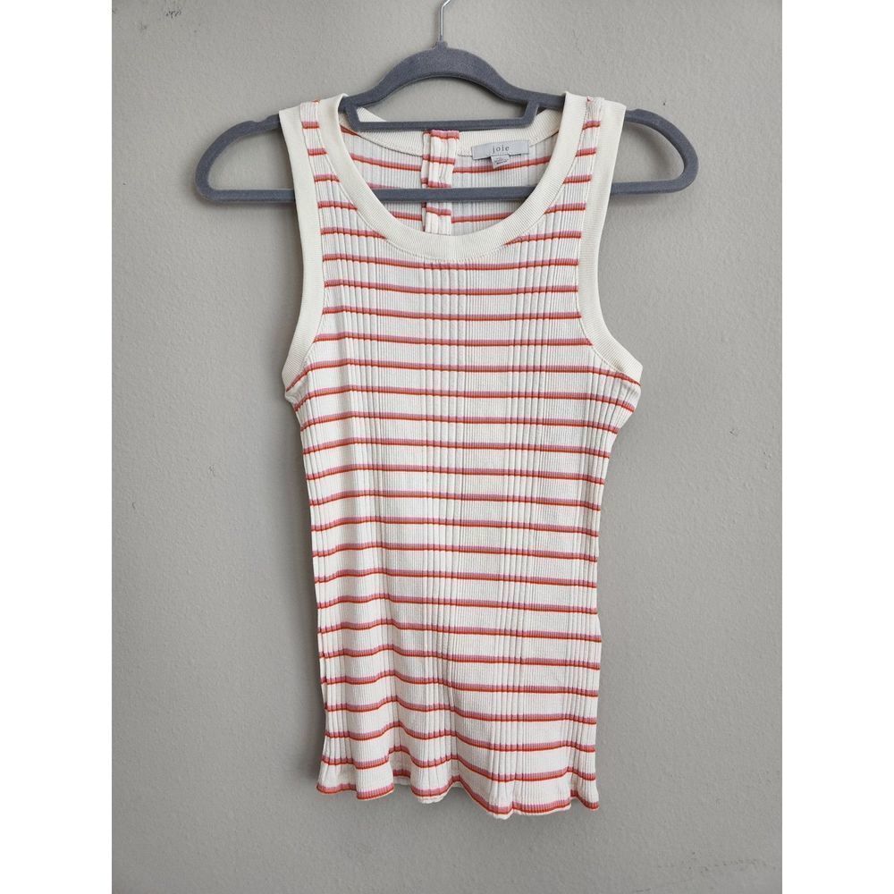 Joie "Rayson" Small Tank Top Flax Color W/‎ Red Stripes size | S